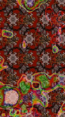 Küçük çiçekteki sevimli çiçek deseni. Raster illüstrasyonu. Çizim.