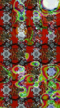 Raster illüstrasyonundaki çiçek desenli çizim. Suluboya tarzında renkler üzerine çiçekler.