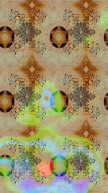 Asya tekstil tarzında. Çiçek desenli çizim. Raster illüstrasyonu. Renkli çiçekler. Raster illüstrasyonu.