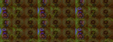 Motley illüstrasyonu. Küçük renkli çiçekler. Küçük çiçekte güzel bir desen. Moda baskıları için zarif bir şablon. Kahverengi ve yeşil çiçekli bahar çiçekleri.