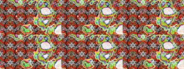 Ultraviyole kumaş deseni. Raster illüstrasyonu. Organik motif arka planı. Çizim deseni.