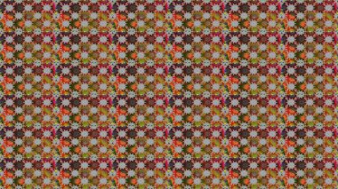 Çiçek desenli raster, kahverengi ve gri çizgi grafik desenli soyut raster arkaplan. Modern stil dokusu.