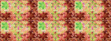 Süslü dekorasyon. Raster illüstrasyonu. Damask altın soyut çiçek turuncu renklerde pürüzsüz desen.