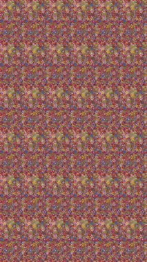 Çiçekli, kusursuz bir arkaplan. Düz Çiçek Elementleri Tasarımı. Renkli Bahar Temalı Kusursuz Arkaplan. Çocuk stili.