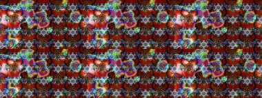 Raster illüstrasyonu. Kahverengi renklerde. Çiçek buketleriyle klasik tarzda eskiz deseni.