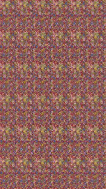 Çiçekli, kusursuz bir arkaplan. Düz Çiçek Elementleri Tasarımı. Renkli Bahar Temalı Kusursuz Arkaplan. Çocuk stili.