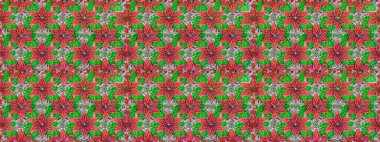 Halk tarzı. Moda baskıları için zarif bir şablon. Parlak renkli çiçeklerle ve yeşil ve pembe renklerde yapraklarla şaşırtıcı, pürüzsüz çiçek deseni. Modern çiçek arkaplanı.