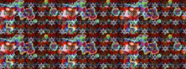 Raster illüstrasyonu. Kahverengi renklerde. Çiçek buketleriyle klasik tarzda eskiz deseni.