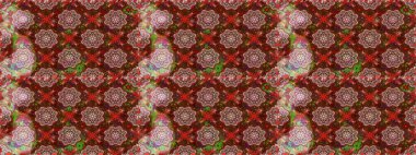 Raster - stok. Suluboya, elle çizilmiş. Vadinin çiçekleri kahverengi ve kırmızı renklerde. Kusursuz arkaplan deseni.