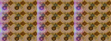 Kahverengi renkli etnik çiçeklerin olduğu zarif bir eskiz modeli. Raster Çiçek İllüstrasyonu güzel tekstil..