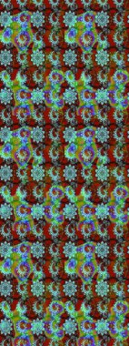 Süslü kumaş deseni. Raster deseni. Çiçekli çiçek deseni, suluboya..