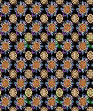 Siyah renkli çiçekler. Düz Çiçek Elementleri Tasarımı. Raster Illustrasyon 'daki Çiçek Deseni' nin son moda çizimi. Renkli Yaz Teması çizim şablonu.