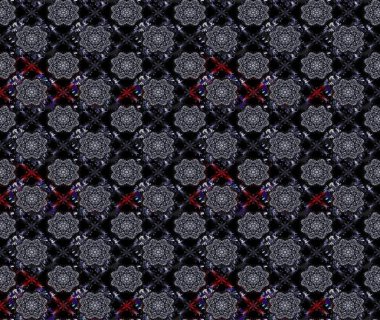 Siyah renklerde. 3D çiçekler, eskiz. Raster illüstrasyonu.