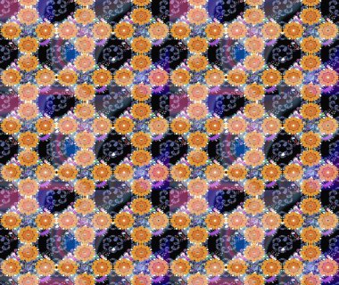 Sevimli çiçek raster deseni. Renkli Yaz Temalı eskiz kalıbı. Modaya uygun kumaş deseni. Düz Çiçek Elementleri Tasarımı.