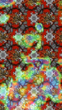 Çizgi çizimi kalıbı. Şirin çiçekler. Raster Moda kumaş deseni.