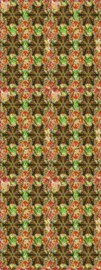 Raster oryantal süs. Kusursuz altın desen. Altın elementlerle kahverengi renklerde altın desen.