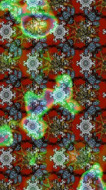 Düz Çiçek Elementleri Tasarımı. Raster illüstrasyonundaki çiçek desenli çizim. Süslü kumaş deseni. Renkli Bahar Teması çizim şablonu.