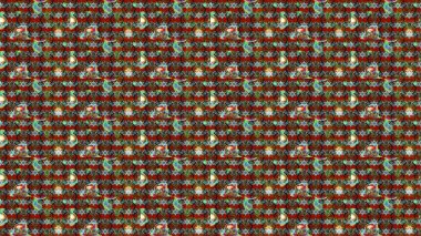 Çiçekli çiçek deseni, suluboya. Kahverengi renkli çiçekler. Renkli Bahar temalı eskiz kalıbı. Düz Çiçek Elementleri Tasarım Raster illüstrasyonu.