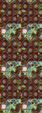 Çiçeksel kahverengi ve yeşil çizim deseni. Raster çiçek izi. Klasik taslak çizimi.