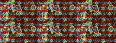 Çiçekli karalama şeklinde Raster çiçek deseni. Yumuşak, bahar çiçekli arka plan. Kırmızı ve kahverengi renkte çiçekler.