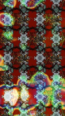 Kırmızı ve kahverengi renkte çiçekler. Raster illüstrasyonunda çiçek deseni çizimi.