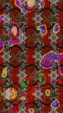 Raster illüstrasyonu. Küçük çiçekli şirin bir desen. Çiçek ve yapraklı çiçek deseni.