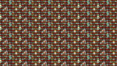 Çiçekli çiçek deseni, suluboya. Kahverengi renkli çiçekler. Renkli Bahar temalı eskiz kalıbı. Düz Çiçek Elementleri Tasarım Raster illüstrasyonu.