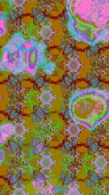 Raster illüstrasyonu. Şatafatlı bahar bahçesi dokusu. Renkli çiçekler. Renkli çiçek çizimi. Çiçek deseni.