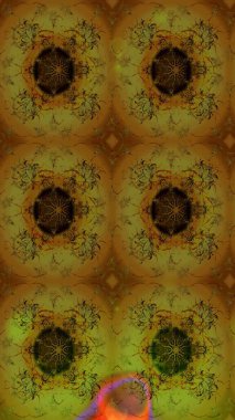 Renkli çiçekler. Raster illüstrasyonu. Çiçek desenli çizim. Raster illüstrasyonu. Asya tekstil tarzında.