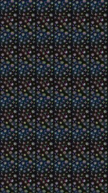 Raster illüstrasyonundaki çiçek desenli çizim. Düz Çiçek Elementleri Tasarımı. Gri renkli çiçekler. Renkli Bahar Teması çizim şablonu.