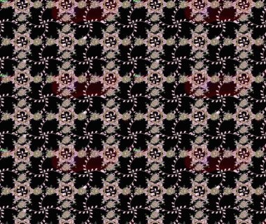 Düz Çiçek Elementleri Tasarımı. Raster Modaya uygun kumaş deseni. Renkli Bahar Teması eskiz kalıbı. Siyah renkli şirin çiçek deseni.