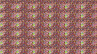 Kahverengi ve pembe renkli çiçekler. Raster illüstrasyonunda kusursuz çiçek deseni.