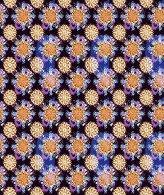 Raster illüstrasyonu. Siyah renklere karalamalı çiçek deseni çiz.