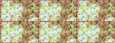 Raster illüstrasyonu. Küçük çiçekli şirin bir desen. Çiçek ve yapraklı çiçek deseni.