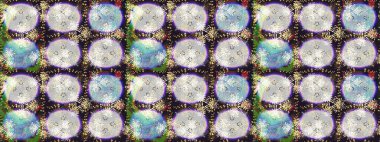 Çiçek buketleriyle klasik bir eskiz şekli. Raster illüstrasyonu. Gri renklerde.