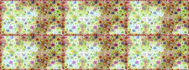 Raster illüstrasyonu. Küçük çiçekli şirin bir desen. Çiçek ve yapraklı çiçek deseni.