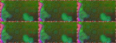 Yeşil ve kahverengi renkli güzel çiçeklerle kusursuz desenler suluboya desenli, duvar kağıdı, kart veya kumaş için fayanslı. Raster..