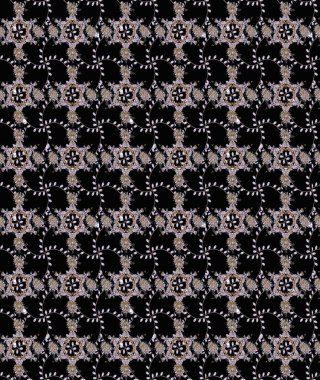 Hediye ambalaj kağıdı, tebrik kartları, posterler ve pankart tasarımı. Raster düz çiçek çizim deseni. Siyah renkte çiçekler.