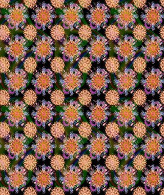 Renkli Yaz Temalı eskiz kalıbı. Düz Çiçek Elementleri Tasarımı. Kahverengi renkli çiçekler. Sevimli çiçek raster deseni.