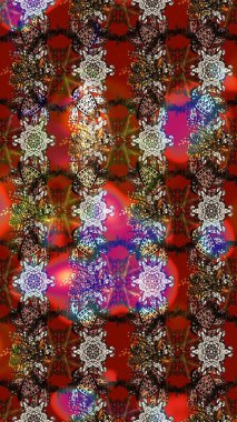 Süslü kumaş deseni. Çiçekli çiçek deseni, suluboya. Raster deseni.