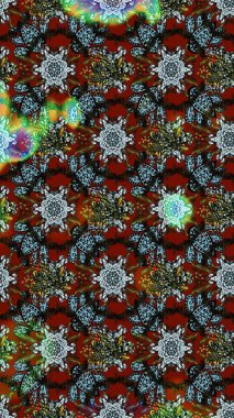 Şatafatlı bahar bahçesi dokusu. Gri ve kırmızı renkte çiçek çizimi. Raster illüstrasyonu. Gri ve kırmızı renkte çiçekler. Çiçek deseni.