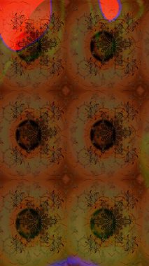 Raster illüstrasyonu. Çizim kalıbı. Ultraviyole kumaş deseni. Organik motif arkaplanı.