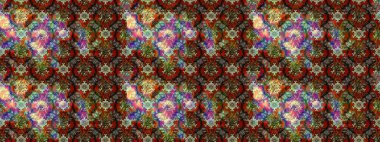 Şirin çiçekli, desenli, kahverengi renkli bir eskiz deseni. Tekstil için suluboya eskiz deseni. El çizimi çiçek çizimi deseni (fayans)).