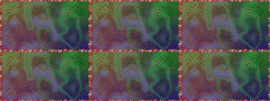 Renkli Bahar Temalı Kusursuz Arkaplan. Çiçeksel fantezi tasarımı, parlak bir arka planda, kusursuz bir desen. Düz Çiçek Elementleri Tasarımı.