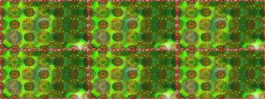 Yeşil ve kahverengi çiçekli kusursuz desen, suluboya çiçek deseni, sevimli çiçek, duvar kağıdı, kart veya kumaş için fayanslı. Raster - stok.