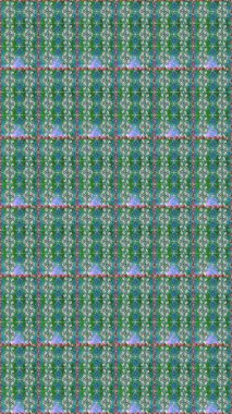 Çiçekli karalama şeklinde Raster çiçek deseni. Yeşil ve mavi renkte çiçekler. Nazik, sevimli çiçek arkaplanı..