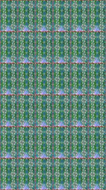 Çiçekli karalama şeklinde Raster çiçek deseni. Yeşil ve mavi renkte çiçekler. Nazik, sevimli çiçek arkaplanı..