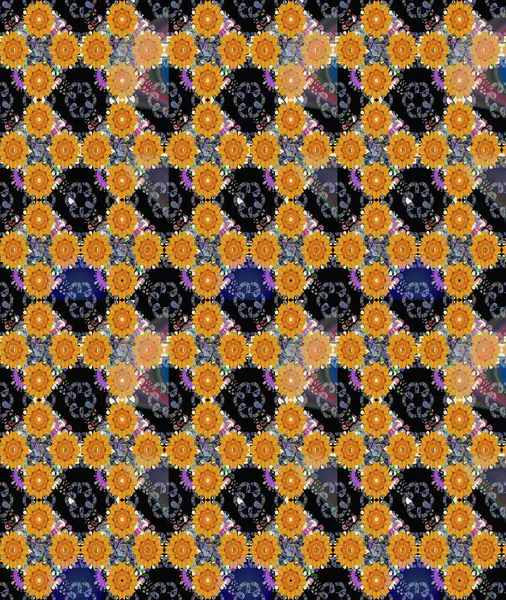 Siyah renkli çiçekler. Gömlek baskısı için çiçek boyası. Çiçek eskiz kalıbı geçmişi.