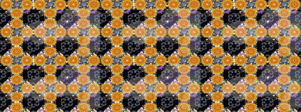 Sarı renkli çiçekler. Raster illüstrasyonu. El çizimi çiçekli soyut çizim deseni.