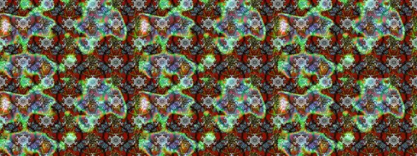 Arkaplan dokusu, duvar kağıdı, yeşil ve kahverengi renkli çiçek teması. Soyut etnik raster çizim kalıbı. Kabile sanatı boho baskısı, klasik çiçek arkaplanı.